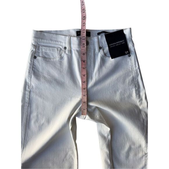 Banana Republic High Rise Wide Leg Cropped Pants In White - Picture 6 of 8